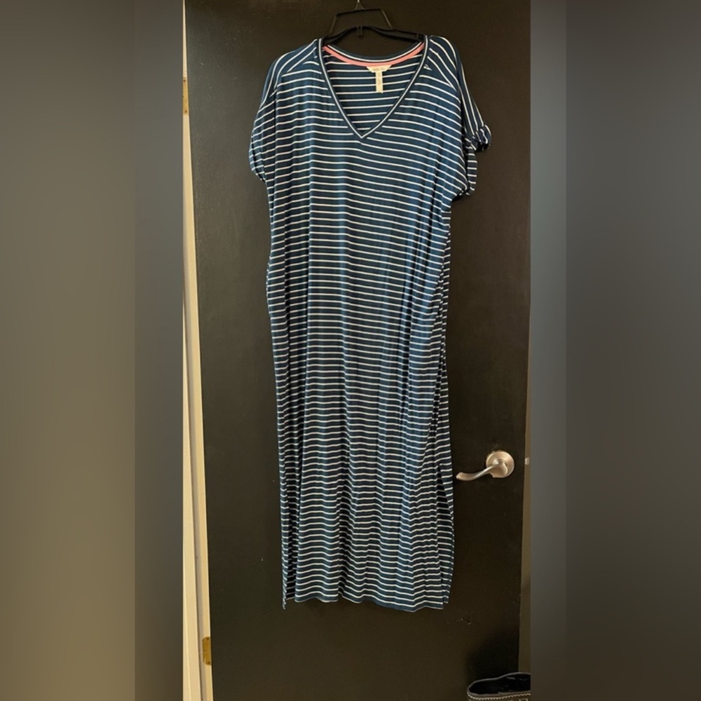 Matilda Jane Blue and White Dolman Sleeve Maxi Dress